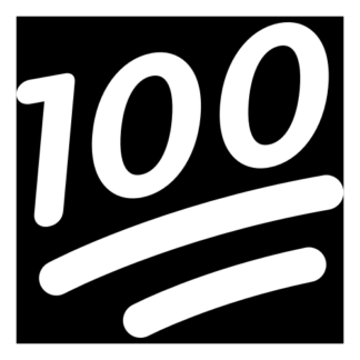 100 One-Hundred Emoji Decal (White)